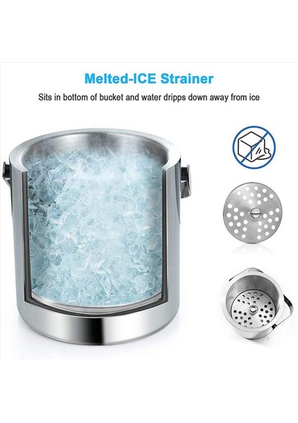 Kapaklı 2x Buz Kovası Kapaklı Paslanmaz Çelik 1 3 Litre Yalıtımlı Buz Kovası ile Çift Duvarlı Buz Kovası (Yurt Dışından) indirimleri