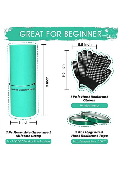 Süblimasyon Için 5x Manşon Aktarım Bantlı Sorunsuz Isıya Dayanıklı Silikon Kol Bantları Bardak Isı Pres (Yurt Dışından) modelleri