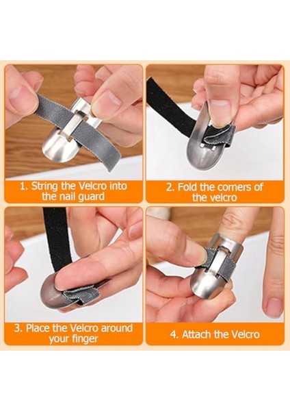 Paslanmaz Çelik Parmak Koruması Parmak Koruyucular Yiyecekleri Kesmek Için Parmak Korumaları Çok Işlevli Parmak El Koruyucusu 4pcs (Yurt Dışından) modelleri