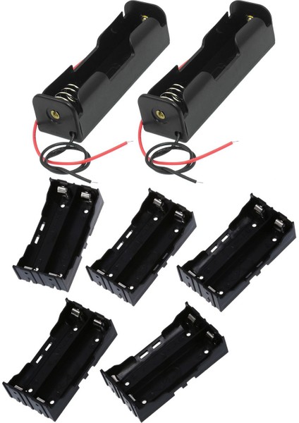 2 Pcs Siyah 18650 Düz Ucu Piller Pil Tutucu Kılıfı ve 5 Pcs 2 x 3 7V 18650 Piller 4 Pin Pil Tutucu Kılıfı (Yurt Dışından)