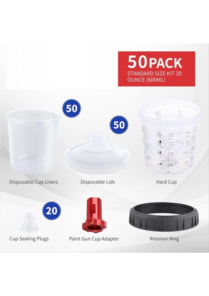 Boya Silahlı 20 Oz (600 Ml) Seti 50 Bardak ve Kapak Sistemi 10 Fiş ve 1 Sup Adaptörü ile 1 Sert Fincan (Yurt Dışından) modelleri