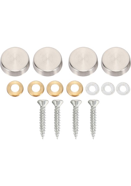 16 mm Paslanmaz Çelik Ayna Tırnakları Vida Kapağı (64 Adet) (Yurt Dışından) fiyatları