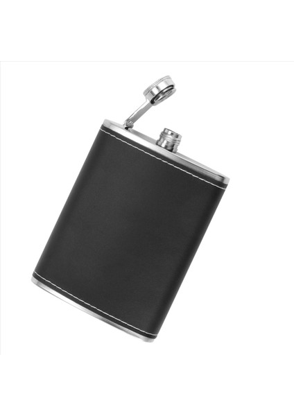 6x Cep Kalça Şişesi 8 Oz Siyah Deri Sarılmış Kapak ve Sızıntı Kanıtı ile Huni Paslanmaz Çelik ile (Yurt Dışından) indirimleri