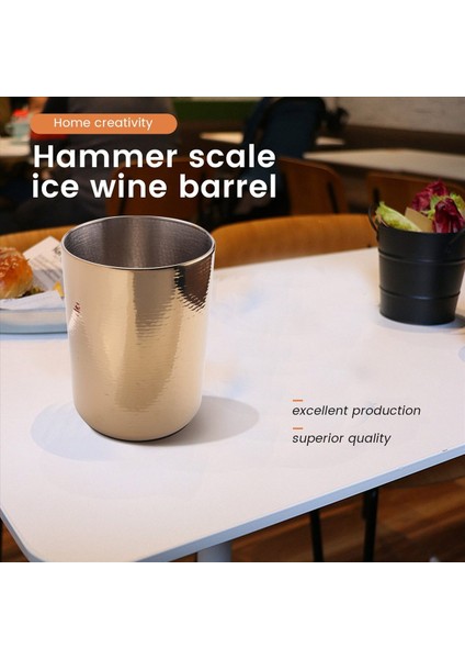 Paslanmaz Çelik Kovası Ev Dövülmüş Buz Şarap Kovası Ktv Şarap Soğutucu Buz Karesi Kova Bira Kovası Altın (Yurt Dışından) indirimleri