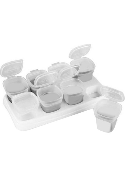 Bebek Maması Kavanozları Bebek Maması Depolama Bebek Maması Kapları Filiz Fincanları Tepsili Yeniden Kullanılabilir Istiflenebilir Depolama Bardağı (9 Adet) (Yurt Dışından)