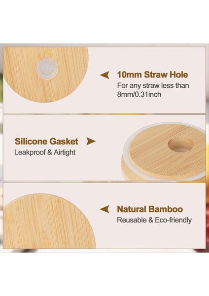 Saman Deliği ile Bambu Kapaklar Normal Ağız Içme Kavanozları Için Silikon Halkalı 2 76 INÇ/70MM Konserve Kapakları (20PCS) (Yurt Dışından) indirimleri