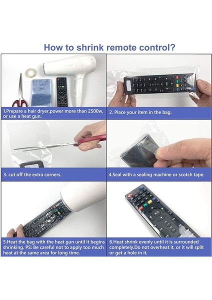 20PCS Şeffaf Isı Büzülme Filmi Tv/ Kaşırılık Uzaktan Kumanda Kapağı Evrensel Koruyucu Çanta 8X25CM (Yurt Dışından) fırsatları