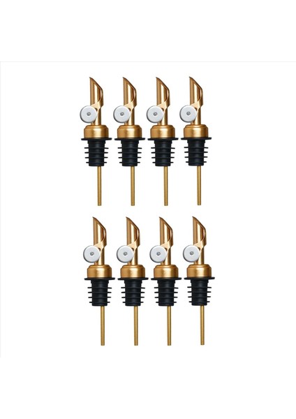 Ağırlıklı Paslanmaz Çelik Dökümciler Otomatik Flip Zeytinyağı Dispenser Spout Balsamik Sirke Pour Spouts 8pcs (Yurt Dışından)