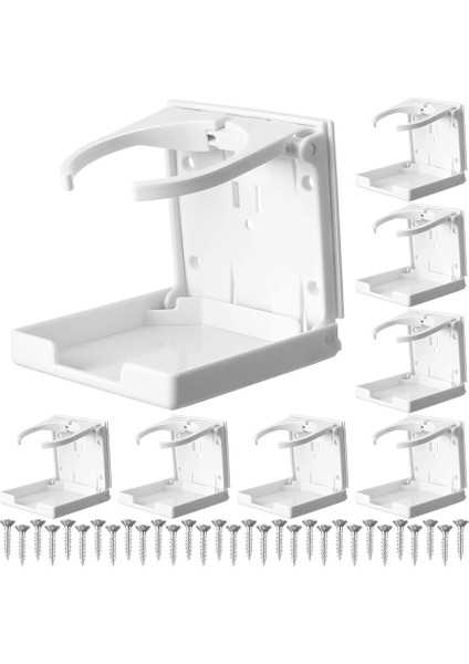 8 Paket Ayarlanabilir Bardak Tutucu Katlanır Içecek Tutucu Vidalı Evrensel Plastik Duvara Monte Fincan Tutucu Su Için (Yurt Dışından)