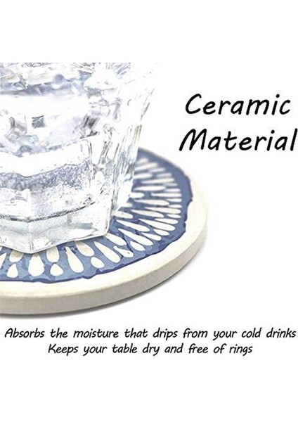 Cork Taban Masa Üstü Koruma Paspası ile Yuvarlak Seramik Taş Coaster Emici Içecekler Için 6 Bardak Seti (Yurt Dışından) indirimleri