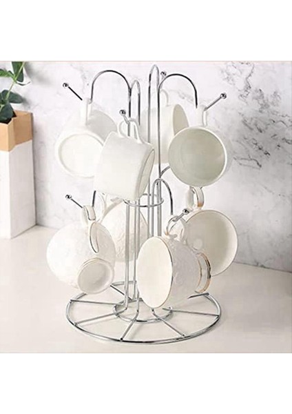 Kupa Kurutma Rafı 8 Kancalı Drenaj Kupa Ağacı Kupa Organizatör Ev Masaüstü (Yurt Dışından) modelleri