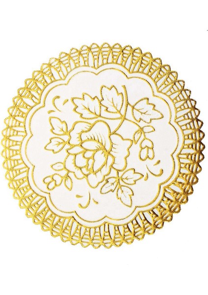 12 Zarif Altın Tonlu Çiçek Yemek Masa Bardak Altlığı Seti (Yurt Dışından) fiyatları