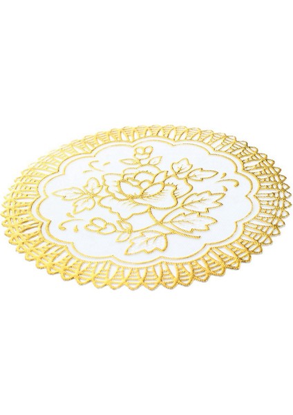 12 Zarif Altın Tonlu Çiçek Yemek Masa Bardak Altlığı Seti (Yurt Dışından) modelleri