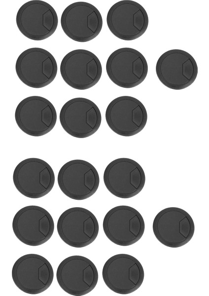 20 Adet Yuvarlak Plastik Bilgisayar Masası Kablosu Gromet Delik Kapağı 50MM Siyah (Yurt Dışından)