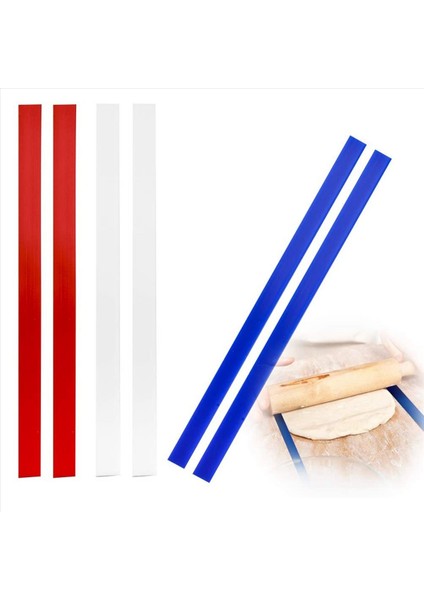 2x Silikon Ölçüm Hamur Kalınlık Şeritleri 18INÇ Yuvarlanma Pimi Kılavuzları Seti Aralayıcılar Pişirme Pizza Hamam 3 Boy (Yurt Dışından)