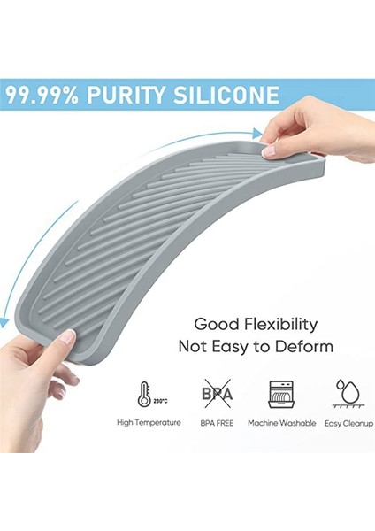 Mutfak Lavabo Organizatör Tepsisi Mutfak Lavabosu Için Sünger Tutucu Banyo Tepsisi Sünger Silikon Sabun Tutucu Gri 2 Pc (Yurt Dışından) indirimleri