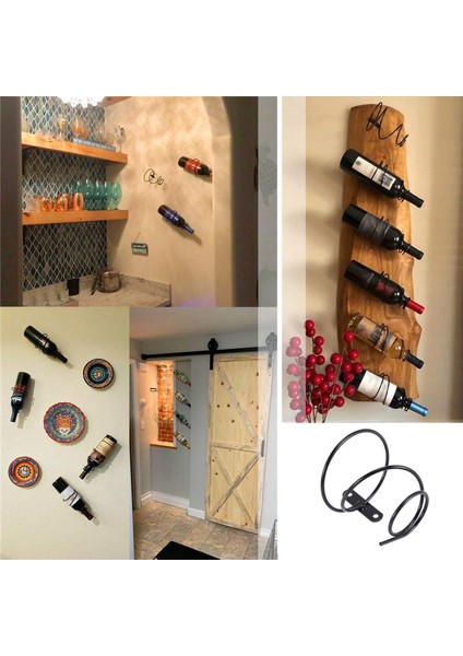 3 Paket Basit Tek Şişe Duvara Monte Şarap Rafı Şarap Şişesi Ekran Rafı Metal Asılı Şarap Rafı (Yurt Dışından) fiyatları