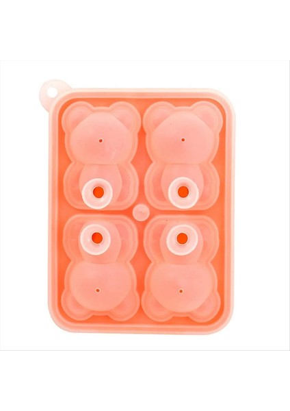 Yeni Dört Izgara Buz Tepsisi Kalıp Silikon Buz Tepsisi Ev Dondurma Popsicle Dondurur Buz Top Tepsi Kırmızı (Yurt Dışından)