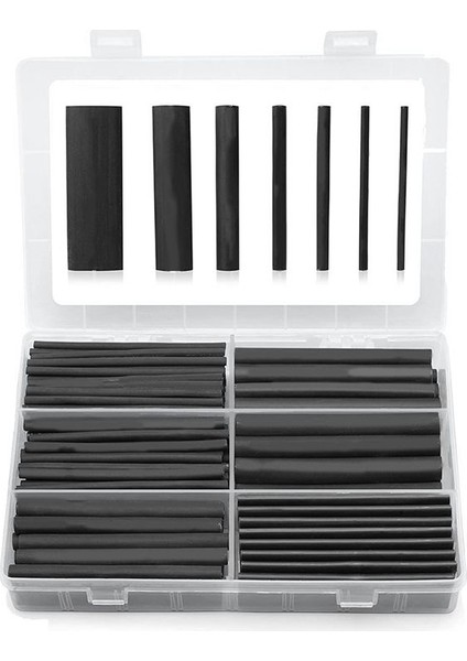Isı Büzülme Tüp Kiti 3 1 Oranlı Yapıştırıcı Aslı Deniz Sınıfı Shrink Wrap Endüstriyel Isı -Şeridin Tüp - Siyah 180 Pcs (Yurt Dışından)