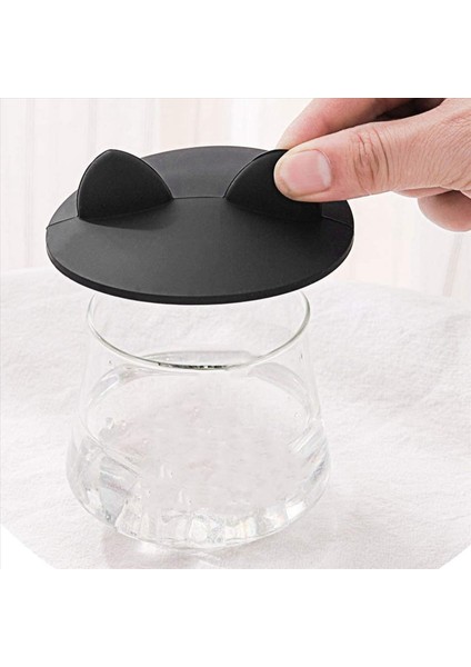 Cam Fincan Kapağı 12 Adet Kedi Kulak Silikon Anti Toz Bardak Kapaklar Çay Kupa Topper Kapak Kahve Fincanı Için Içecekler Için Kapaklar (Yurt Dışından)