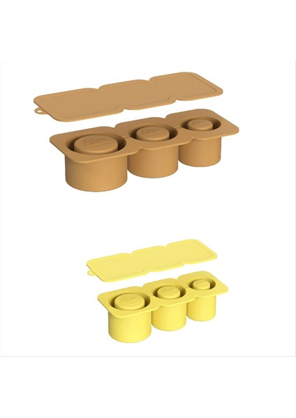 Kupa Bardak Fincanı Için Buz Küpü Tepsisi Dondurucu Için Kapaklı Silindir Şeklinde Silikon Buz Kalıbı Kahverengi ve Sarı (Yurt Dışından) fiyatları