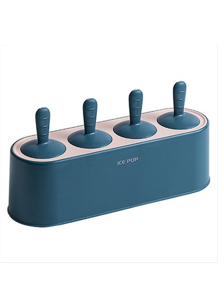 Ev Popsicle Kalıp Seti 4 Parçalı Ev Yapımı Silikon Popsicle Maker Seti Yeniden Kullanılabilir Mutfak Dıy Kalıpları Koyu Mavi (Yurt Dışından)