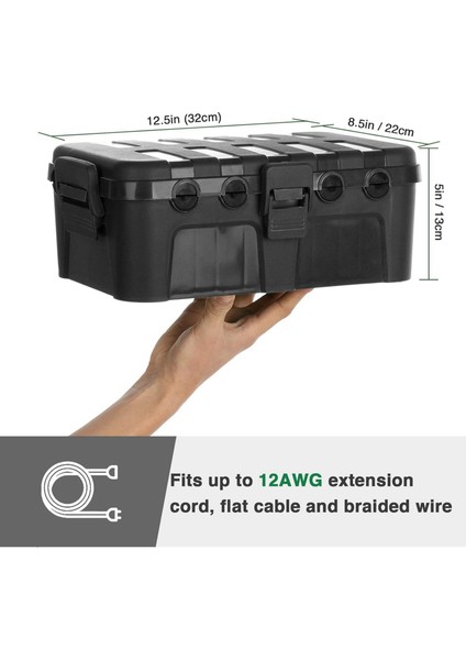 2x Açık Elektrik Kutusu Su Geçirmez Uzatma Kablosu Kapağı Hava Koşullarına Dayanıklı Çıkış Fiş Soket Güç Şeridi Koruyun (Yurt Dışından) fırsatları