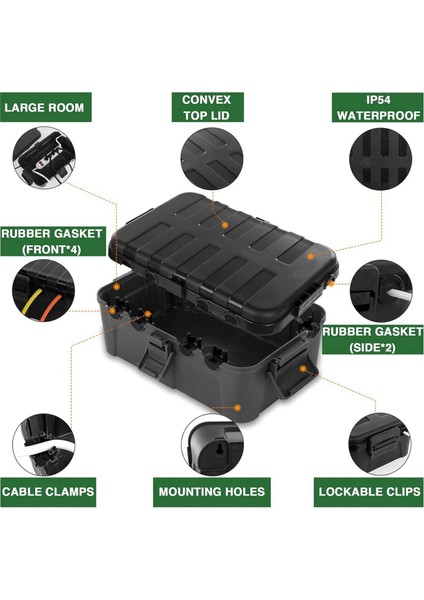 2x Açık Elektrik Kutusu Su Geçirmez Uzatma Kablosu Kapağı Hava Koşullarına Dayanıklı Çıkış Fiş Soket Güç Şeridi Koruyun (Yurt Dışından) indirimleri
