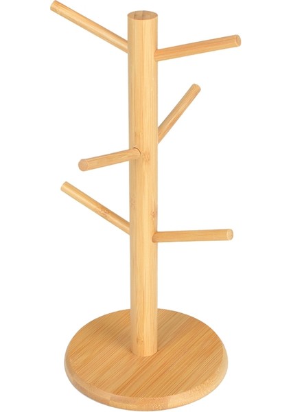 Kahve Fincan Tutucu 6 Kancalı Ahşap Renk ile Tezgah Bardak Tutucu Için Uygun Daha Kalın Bir Taban (Yurt Dışından)