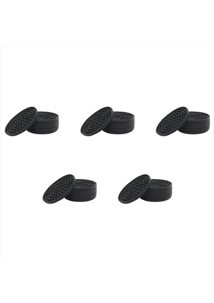 Siyah Yuvarlak Silikon Kauçuk Içecek Bardak Altlıkları (30 Set) Evler ve Çubuklar Için Olmayan Kaymaz (Yurt Dışından)