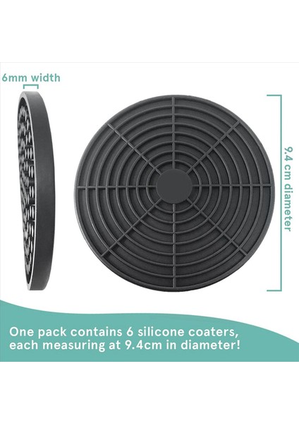 Siyah Yuvarlak Silikon Kauçuk Içecek Bardak Altlıkları (30 Set) Evler ve Çubuklar Için Olmayan Kaymaz (Yurt Dışından) modelleri