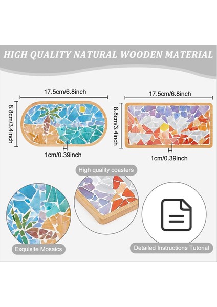 Dıy Mozaik Zanaat Kiti Hindistan Cevizi Ağacı Mozaik Bambu Coaster Seti Boş Taban Tepsisi El Yapımı Sanat Ev Dekor (Yurt Dışından) modelleri