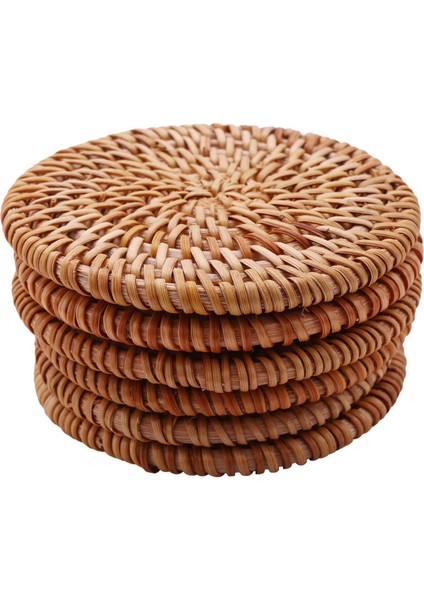 18PCS/ Içecek Bardak Altlıkları Kungfu Çay Aksesuarları Yuvarlak Sofra Takımı Placemat Tabak Mat Rattan Dokuma Kupa Mat Pad Çapı (Yurt Dışından) modelleri