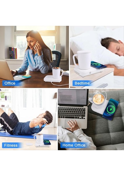 3 In1 Akıllı Kendinden Isıtmalı Soğutma Kahve Kupası Kablosuz Şarj Cihazı Taban Termostatik Coaster Office Masası/home Uk Fişi (Yurt Dışından) modelleri