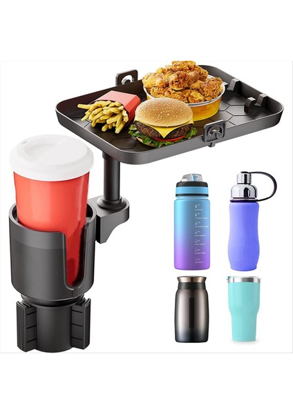 Araba Tepsisi Kupa Tutucu Döner 1/2 Içecek Tutucu Cep Telefonu Depolama Rafı Tepsi ile Araba Kupası Tutucu (Yurt Dışından) fırsatları