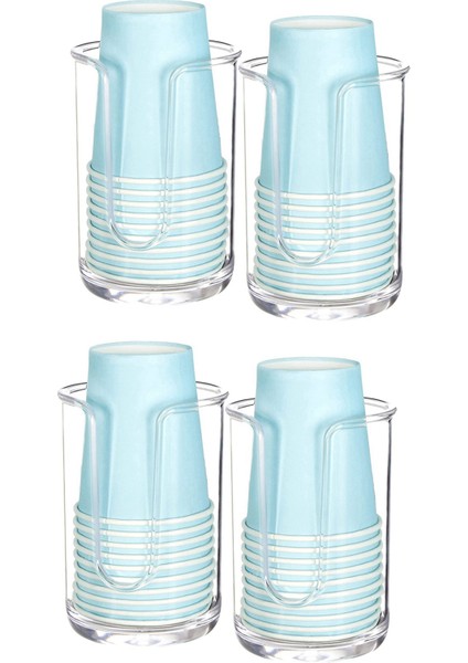 Tek Kullanımlık Kağıt Fincan Için 4x Akrilik Banyo Fincanı Dağıtıcı Tutucu Banyo Konuk Odası Tezgahı Için Ağız Yıkama Fincanı Tutucu (Yurt Dışından)