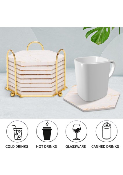 Tutucu Mermer Tasarım Seramik Coaster Seti Süper Emici Sıcak ve Soğuk Içecek ile Emici Içecekler Için 8 Ad (Yurt Dışından) fiyatları
