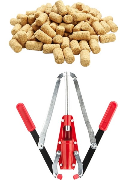 1pcs Çift Kol El Corker Şarap Şişesi 2 Elle Tutulmuş Cands &amp 100PCS Düz Ahşap Eşyalar Şarap Durdurucu Ahşap Şişe Tıpa Tipi Tip Şarap Şişesi Mantarlar Fiş (Yurt Dışından) fiyatları