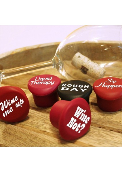 5 Adet Komik Şarap Tıpaları - Kadınlar Için Şarap Aksesuarları Veya Şarap Leri Olarak - 5 Komik Silikon Şarap Şişesi Seti (Yurt Dışından) modelleri