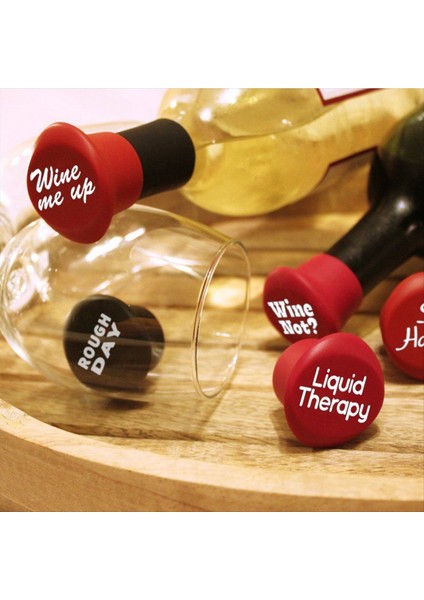 5 Adet Komik Şarap Tıpaları - Kadınlar Için Şarap Aksesuarları Veya Şarap Leri Olarak - 5 Komik Silikon Şarap Şişesi Seti (Yurt Dışından) fırsatları