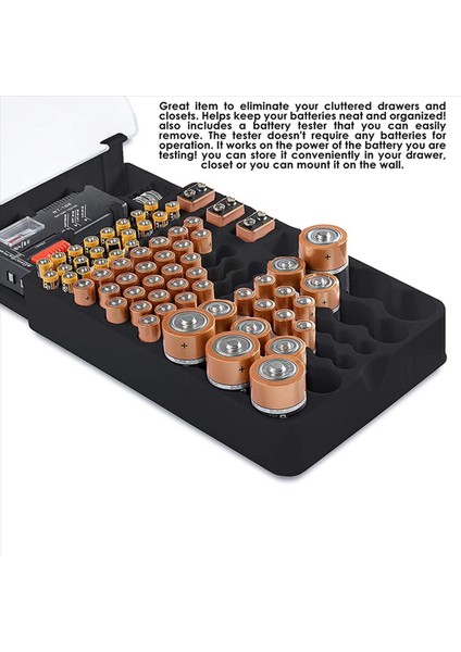 2x Pil Depolama Çantası Menteşeli Net Kapaklı Organizatör Pil Test Cihazıyla 93 Pil Tutar Çeşitli Boyutlarda (Yurt Dışından) modelleri