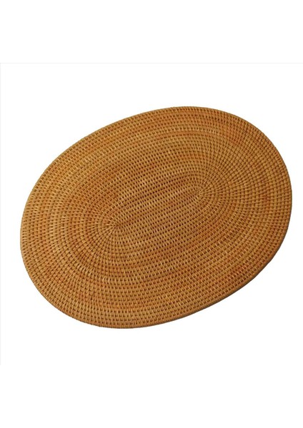5x Rattan Dokuma Placemats Oval Yuvarlak Masa Paspasları Kaymaya Direnç Olmayan Yer Mat Doğal Çok Amanlı Placemat 30X40CM (Yurt Dışından) fiyatları