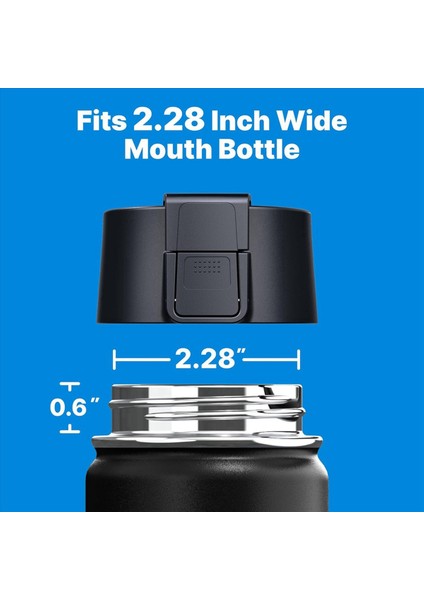 2x Hidrofk Için Otomatik Flip Değiştirme Kapağı 12 16 18 20 32 40 64OZ Genişliğinde Ağız Şişeleri Düğme Kilitli Kapak Kapağı (Yurt Dışından) fırsatları