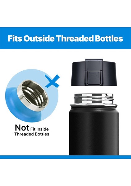 2x Hidrofk Için Otomatik Flip Değiştirme Kapağı 12 16 18 20 32 40 64OZ Genişliğinde Ağız Şişeleri Düğme Kilitli Kapak Kapağı (Yurt Dışından) indirimleri