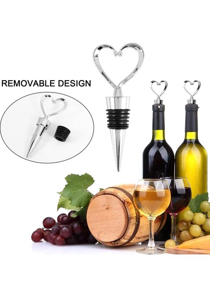 4pcs Kalp Şarap Şişesi Tıpaları Şarap Sızdırmazlığı Için Colser Bira - Dekoratif Şarap Mantarları Aşk (Yurt Dışından) fırsatları