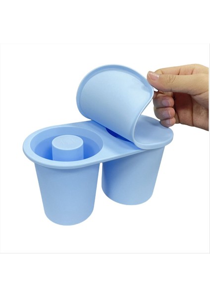Silikon Buz Kare Tepsisi ve Kalıp 30 40 Oz Içecekler Için Yeniden Kullanılabilir 2 Içi Boş Silindir Buz Karesi Kalıp Açık Mavi (Yurt Dışından)