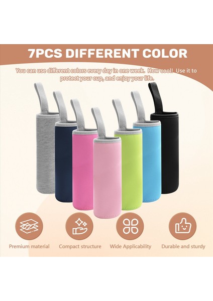 7 Paket Cam Su Şişesi Kılıf 12 Oz - 19 Oz Neopren Yalıtımlı Çıkarılabilir Içecek Şişesi Kapak Taşıyıcı Çok Renk (Yurt Dışından) indirimleri