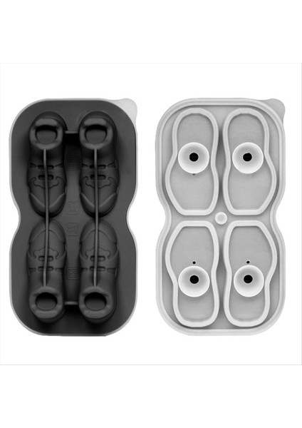 Ayakkabı Buz Küp Kalıp 4 Boşluk Ayakkabı Şekli Buz Küp Kalıpları Yeniden Kullanılabilir Eğlenceli Şekli Buz Küp Tepsisi Kolay Silikon Buz Top Maker B (Yurt Dışından)