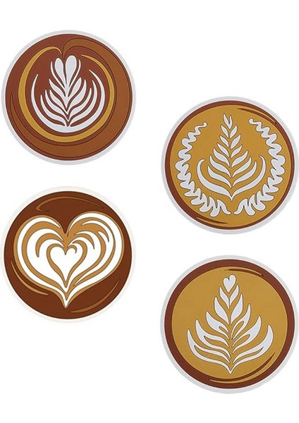 4pcs Çiçek Coaster Floral Cup Comase Anti-Skid Coaster Silikon Pot Tutucular Tavalar Paspasları Yalıtım Pedi Çekin (Yurt Dışından)