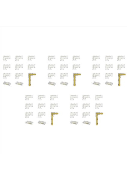8mm Cob Cob 40PC L Şeklinde/köşe Konnektörü 10 mm Bant Lambaları Için Değil Koçanı LED Şerit Işıkları Için 10 Adet Boşluksuz Konektörler (Yurt Dışından)